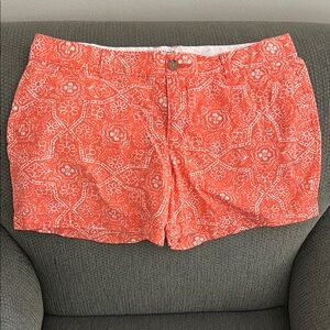 Old Navy Orange and White Cotton Shorts with Floral Print - Size 12